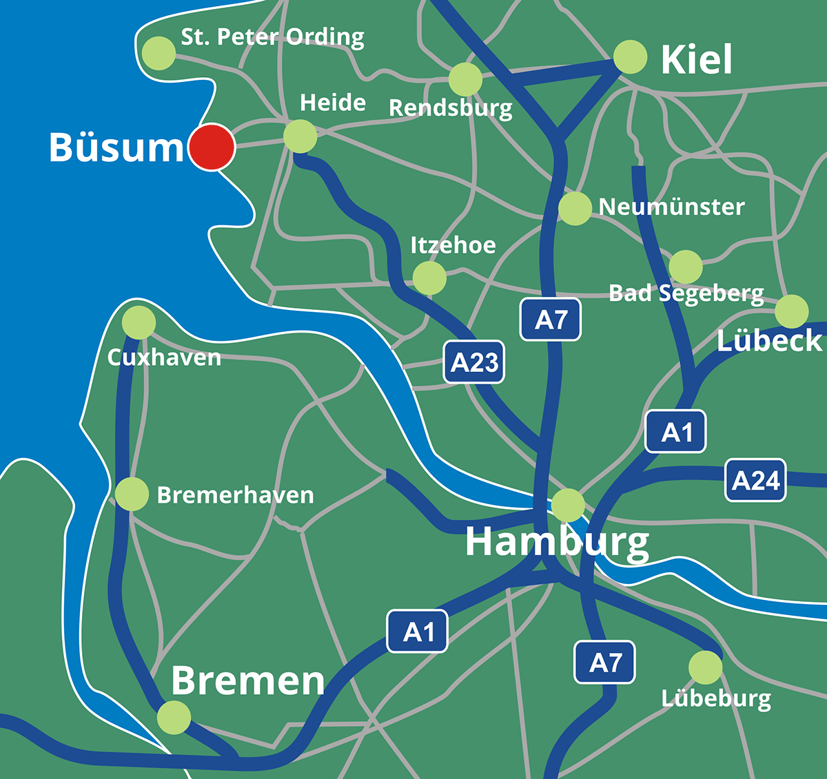 Büsum Karte Und Umgebung / Reiseführer Berlin-Brandenburg